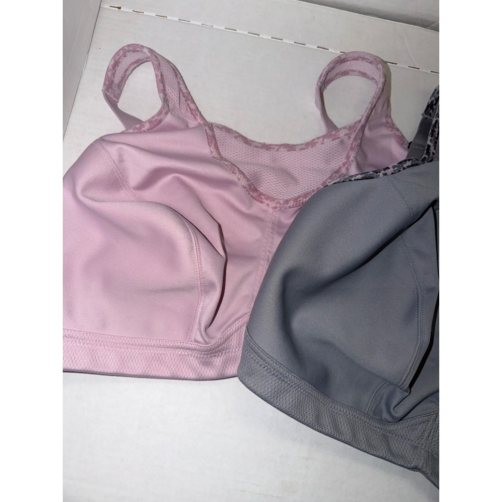 Glamorise Sport MagicLift High Impact Sports Bra 2 Pack Pink Grey 1066 40G - Picture 2 of 8